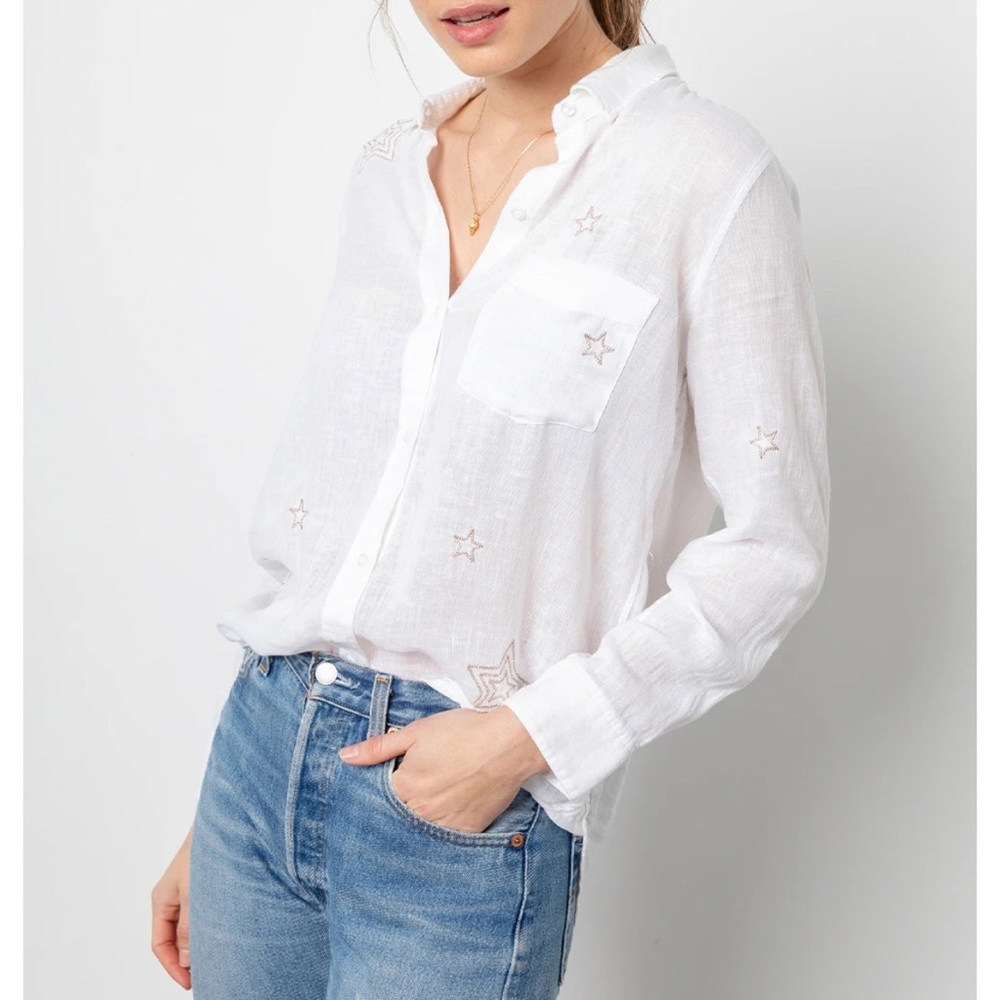 Rails Charli Embroidered Stars Button Down Top - image 2